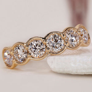 Bezel Set Wedding Band – Classic Round Diamond
