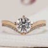 Round diamond ring with double row band.
