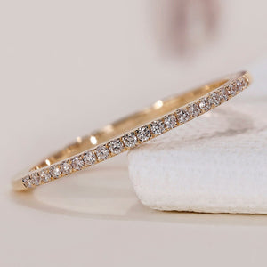 Pave Wedding Band - Half Eternity Diamonds