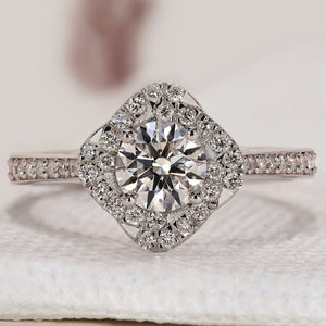 Round Brilliant Cut Diamond Ring - Twisted Halo