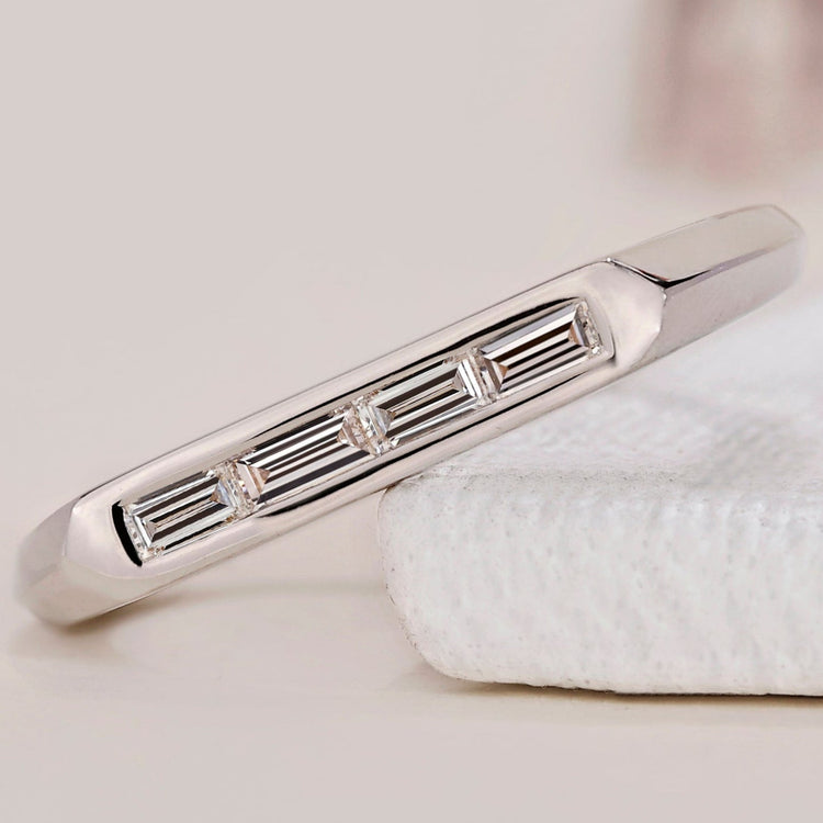 Channel Set Wedding Band