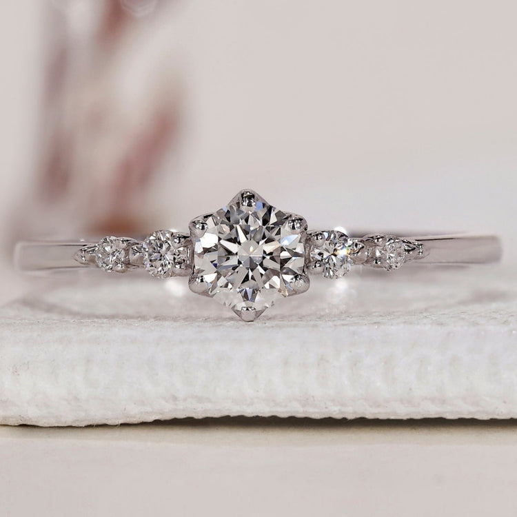 5 Stone Engagement Ring - Round Diamond