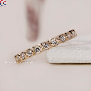 Yellow Gold Wedding Band - Bezel Setting