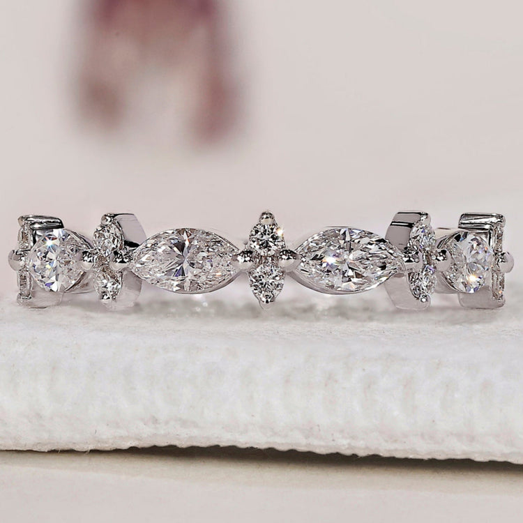 Half Eternity Wedding Band – White Gold