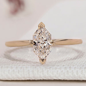 Dutch Marquise Engagement Ring - Pinched Shank Solitaire