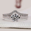 Solitaire engagement ring with wedding band featuring Lab Grown Diamond.
