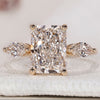 Radiant Diamond Ring with marquise side stones.
