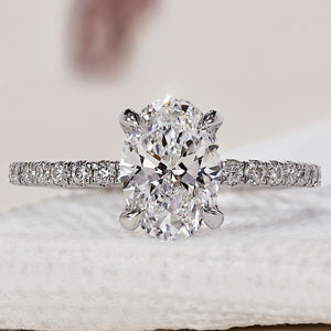 Oval Shaped Engagement Ring With Pave Setting