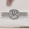 Double row pave engagement ring featuring a stunning diamond design.
