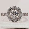 Bezel setting engagement ring with round diamond centre.
