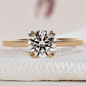 Round Solitaire Engagement Ring - Yellow Gold