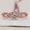 Round wedding ring and engagement ring in a classic design.
