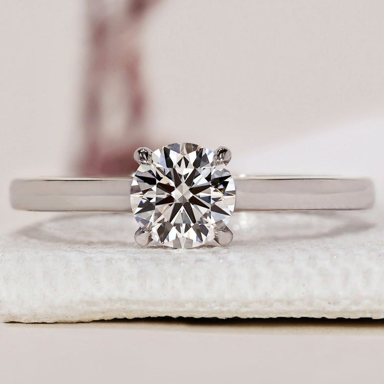 Solitaire Engagement Ring - Round Cut Diamond