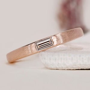 Baguette Cut Diamond Matt Finish Band
