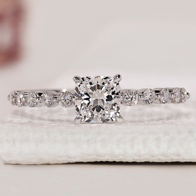 Shared Prong Diamond Eternity Ring In Cushion Diamond