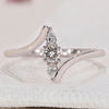 Round and Pear 3 Stone Diamond Ring