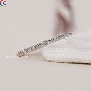 Half Eternity Wedding Band In White Gold