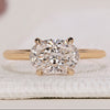 East West Engagement Ring with a stunning oval diamond.