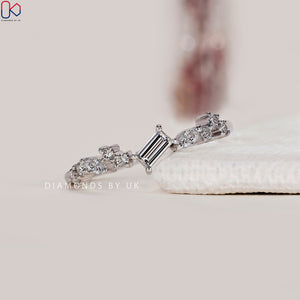 Baguette, Marquise And Round Cut White Gold Diamond Band