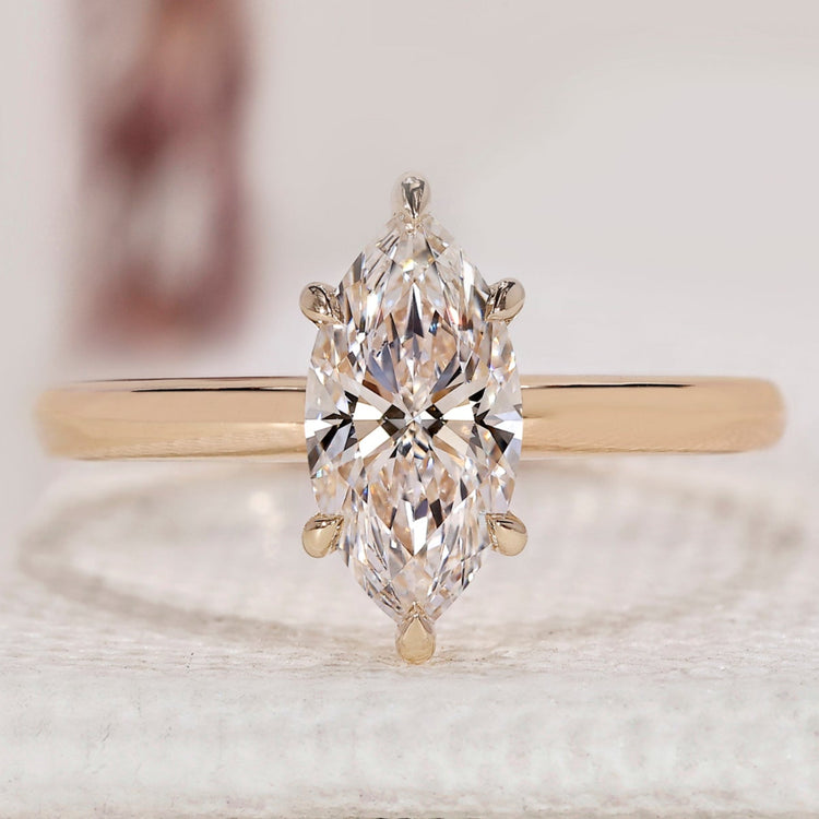 Solitaire Style Marquise Cut Diamond Ring