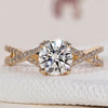Twisted Band Engagement Ring with a stunning round cut diamond ring centre.