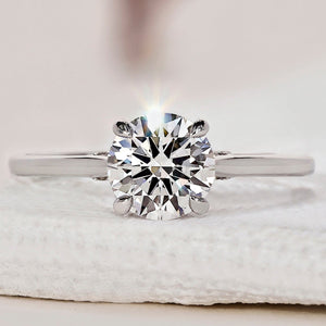 Round Diamond Hidden Halo Engagement Ring