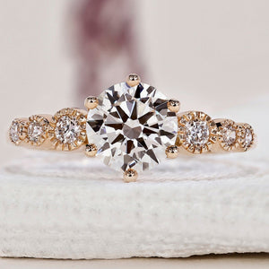 Bezel Milgrain Set Round Diamond Engagement Ring