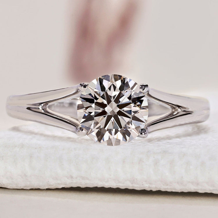 Split Shank Engagement Ring - Round Diamond