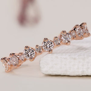 Rose Gold Wedding Band - Half Eternity