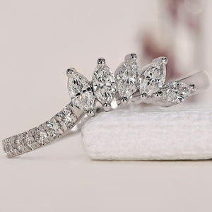 Tiara Wedding Band - Marquise and Round Diamonds