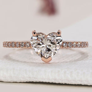 Heart Shaped Diamond Ring In Pave Setting