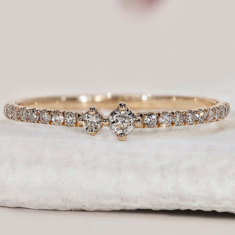 Half Eternity Wedding Band In Yellow Gold