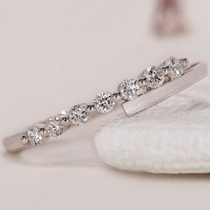 Bypass Wedding Band - Round Diamonds
