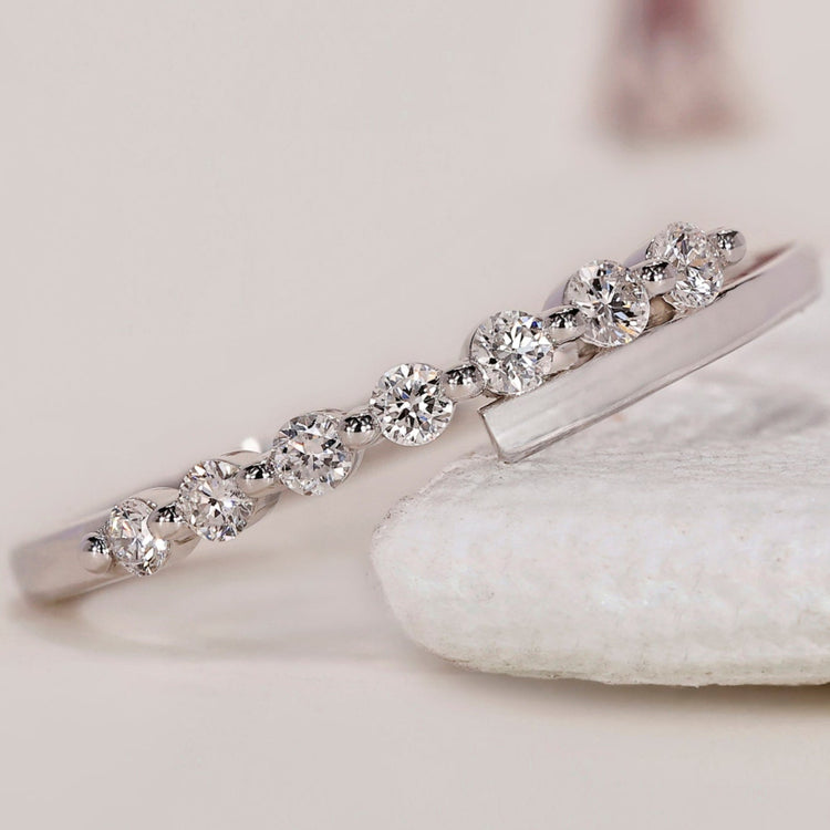 Bypass Wedding Band - Round Diamonds