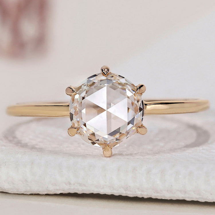 Solitaire Diamond Ring- Round Rose Cut