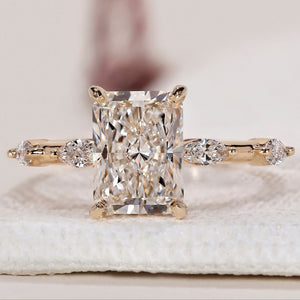 Radiant Cut Engagement Ring - Hidden Halo