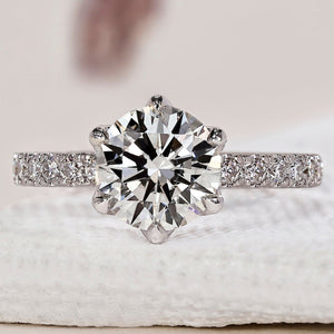 Round Diamond Tulip Setting Engagement Ring