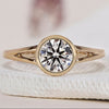 Bezel Set Engagement Ring with modern design and style.
