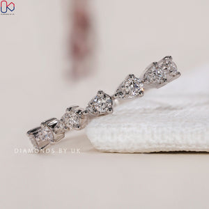Half Eternity Wedding Band – Pear Shaped Outline