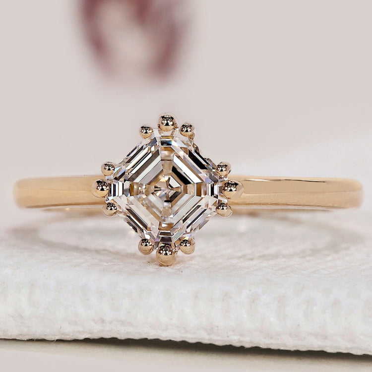 Asscher Cut Engagement Ring In Solitaire Style