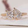 Toi Et Moi Ring with Pear & Princess Cut Diamonds.
