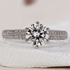 Round Cut Diamond Ring set in a stunning pave setting ring for added sparkle.