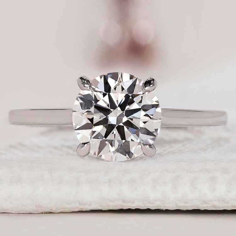 Round Diamond White Gold Solitaire Ring