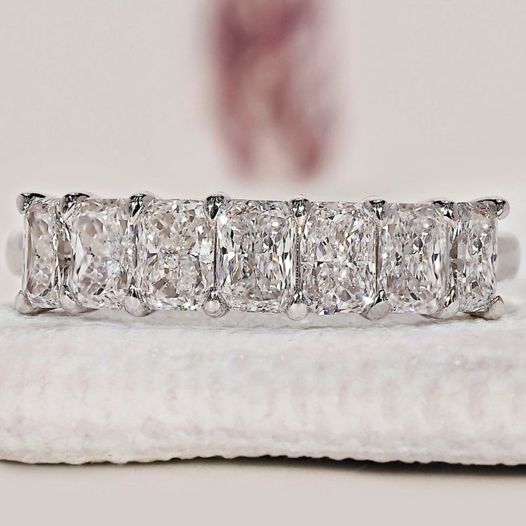 Radiant Cut Diamond Band In White Gold