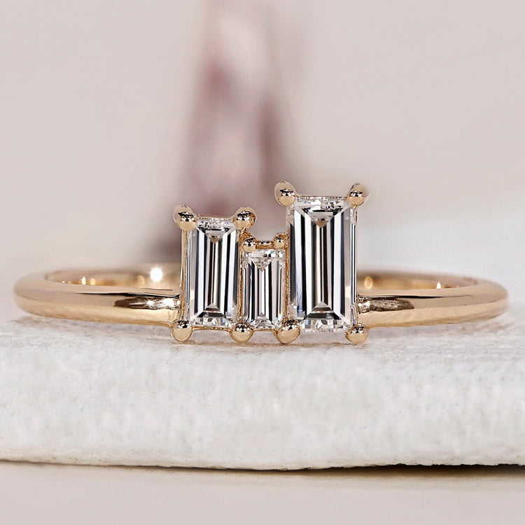 Baguette Diamond Ring - Yellow Gold