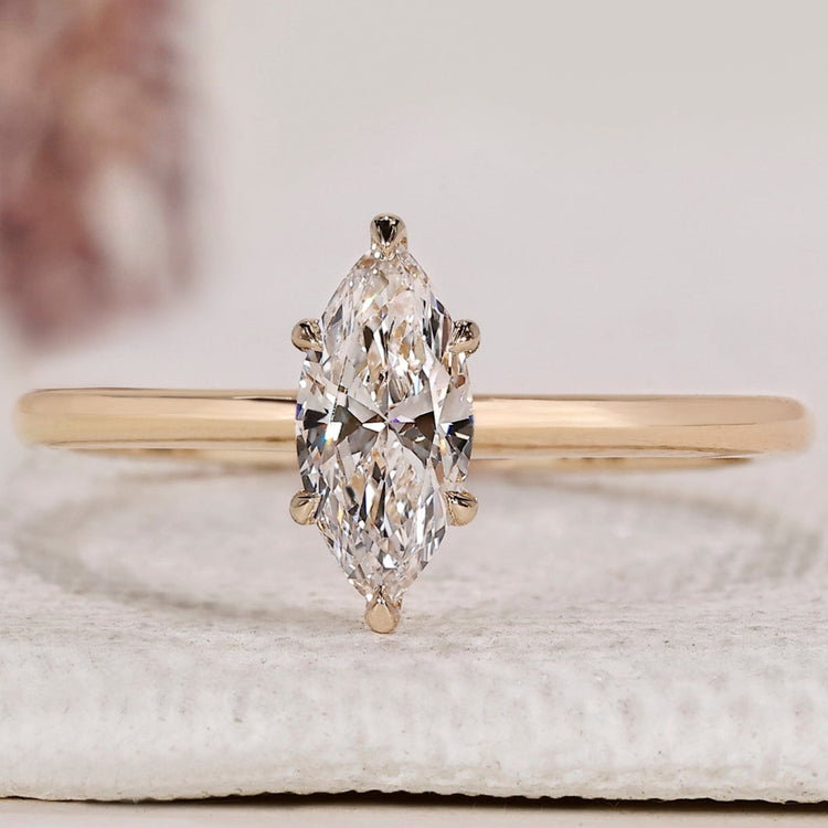 Marquise Diamond Ring In Yellow Gold