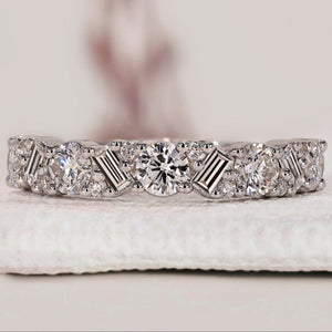 Half Eternity Band - Baguette And Round Diamond