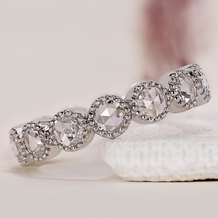 Milgrain Bezel Full Eternity Band In White Gold