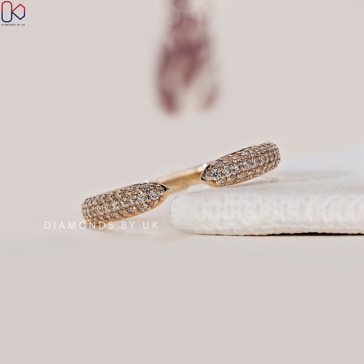 three row pave band crafted with lab grown diamond
