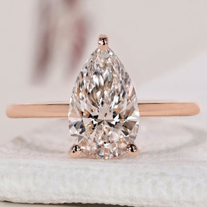 Pear Solitaire Engagement Ring - Rose Gold